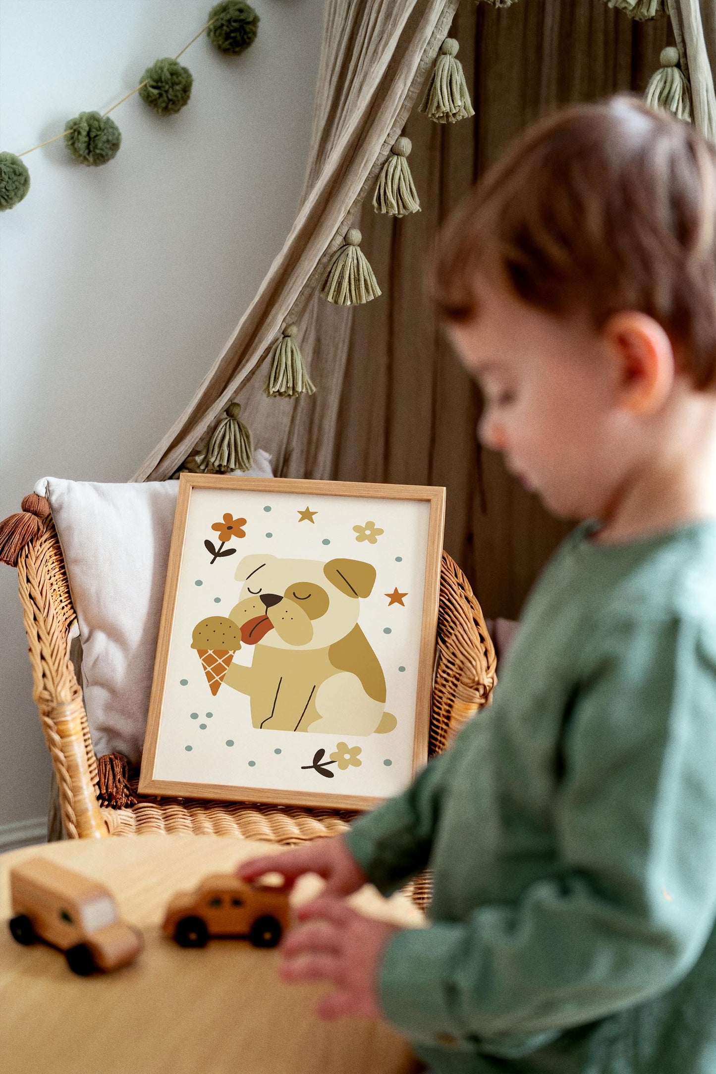 Funny Bulldog Print - Kids Wall Art
