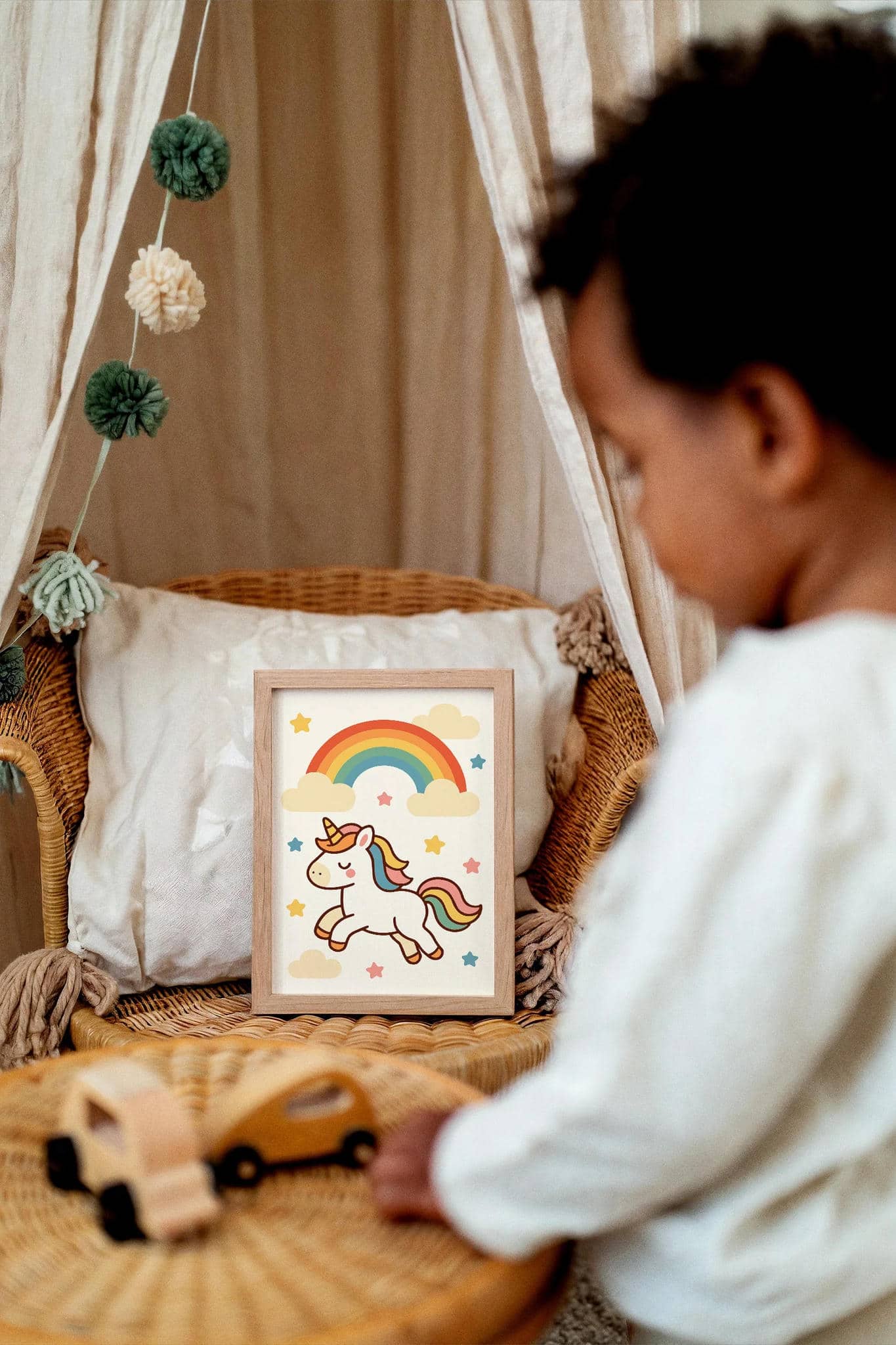 Cute Unicorn Poster – Wall Art for Girls’ Room Decor