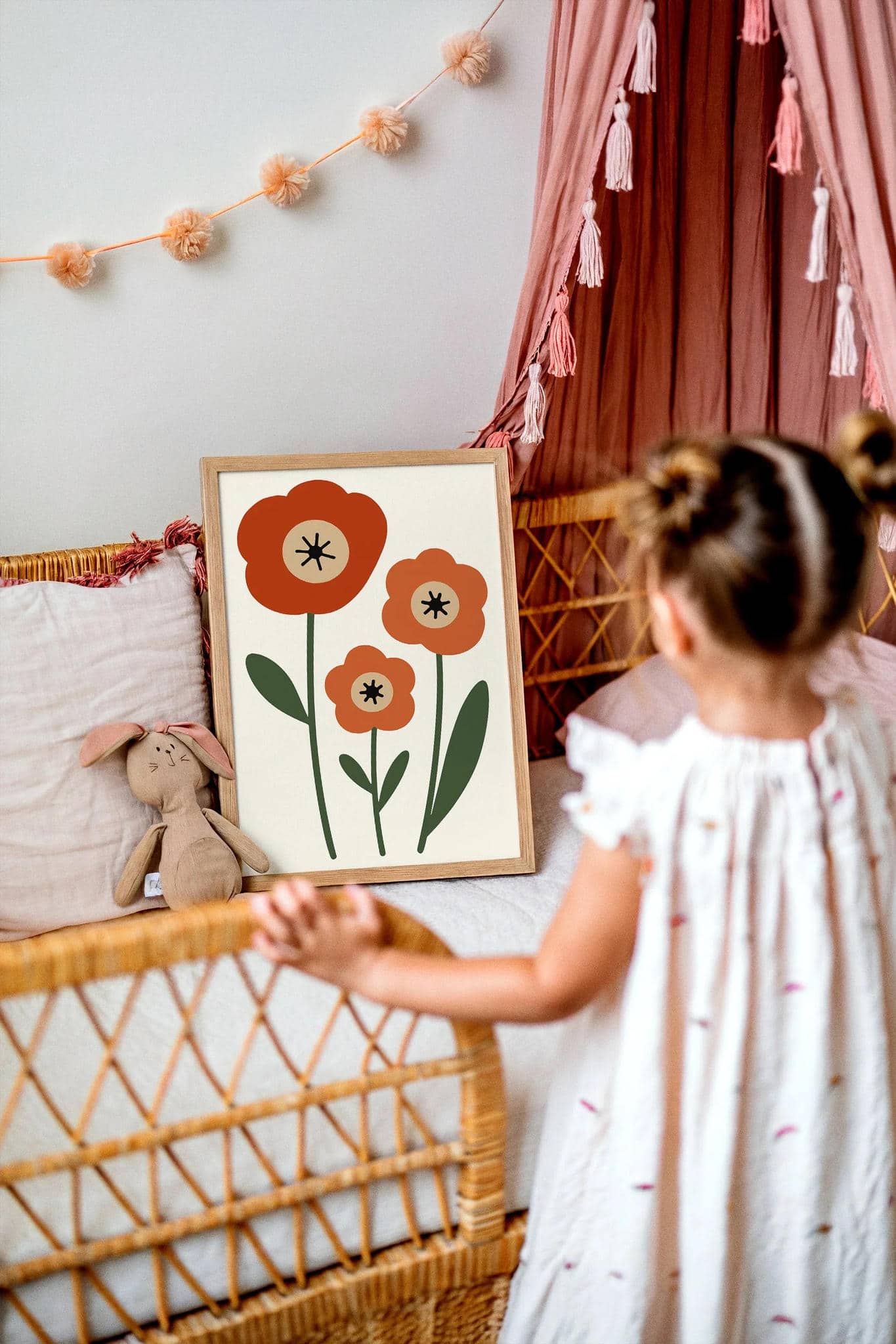 Poppy Flowers Poster – Minimalist Danish Style Wall Art