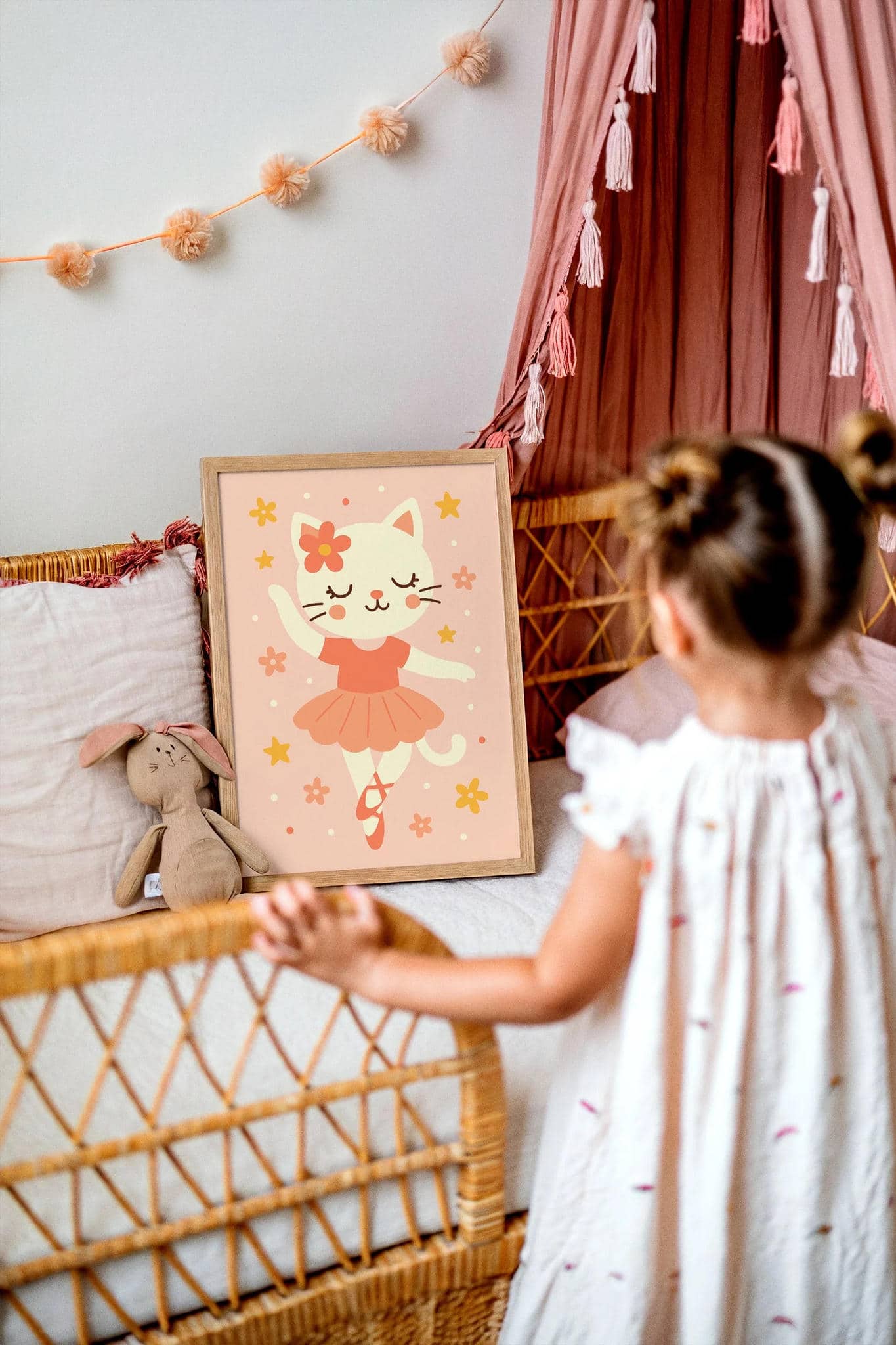 Cute Cat Ballerina Poster – Adorable Ballet Wall Art Print