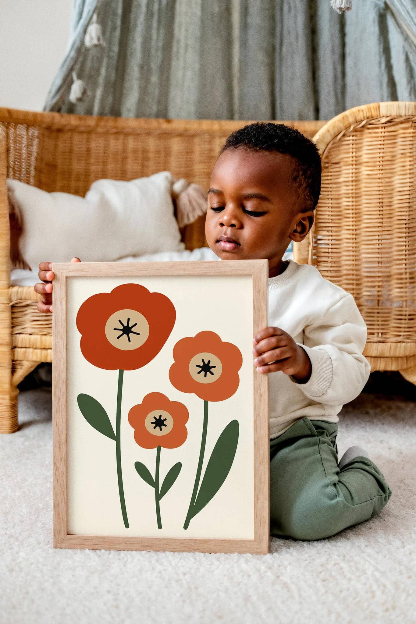 Poppy Flowers Poster – Minimalist Danish Style Wall Art