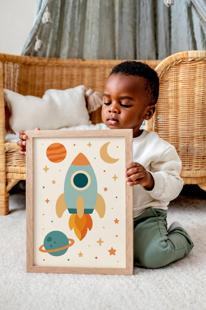 Space Rocket Poster – Cosmic Rocket Wall Art
