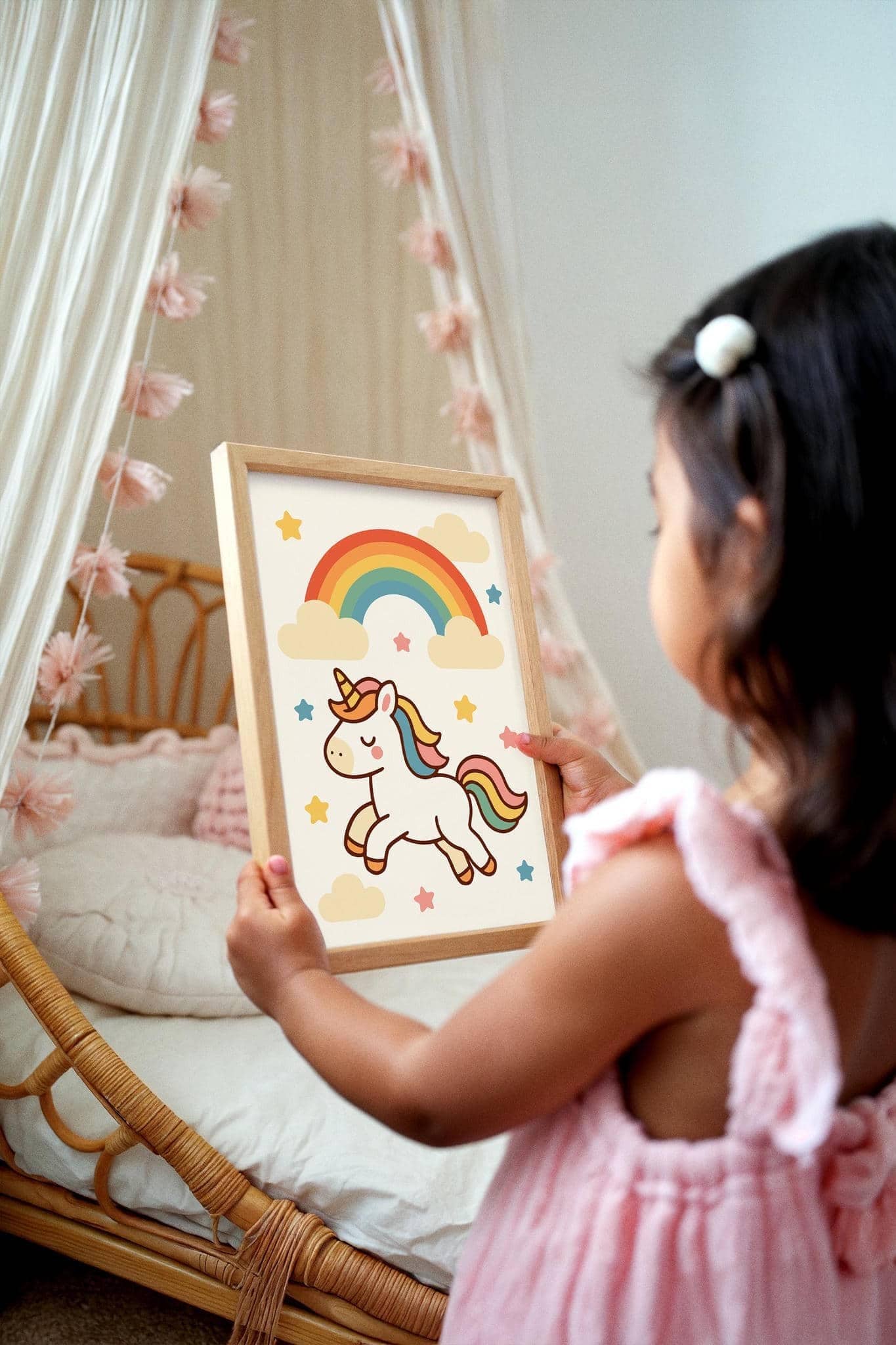 Cute Unicorn Poster – Wall Art for Girls’ Room Decor