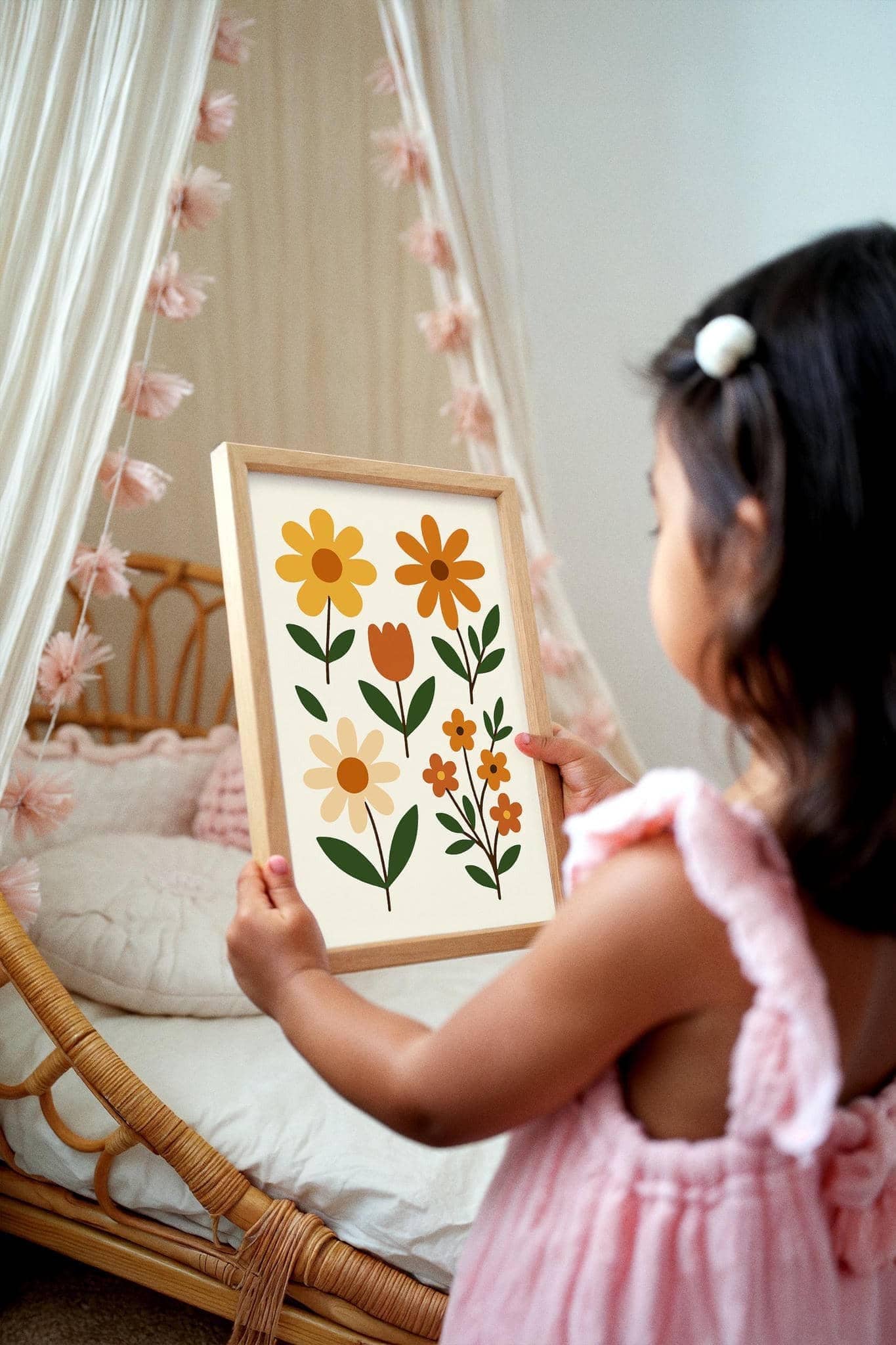 Rustic Flowers Poster – Country Kids Room Wall Art