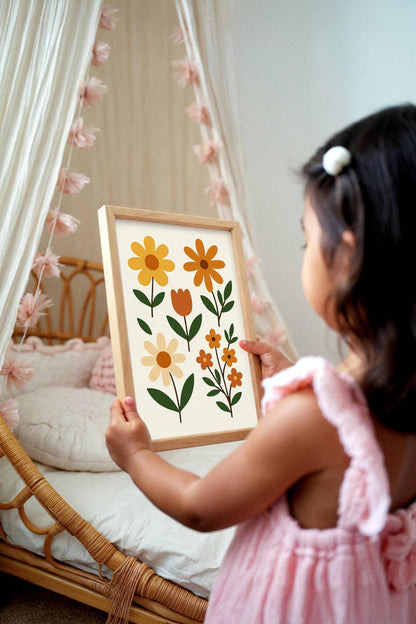 Rustic Flowers Poster – Country Kids Room Wall Art