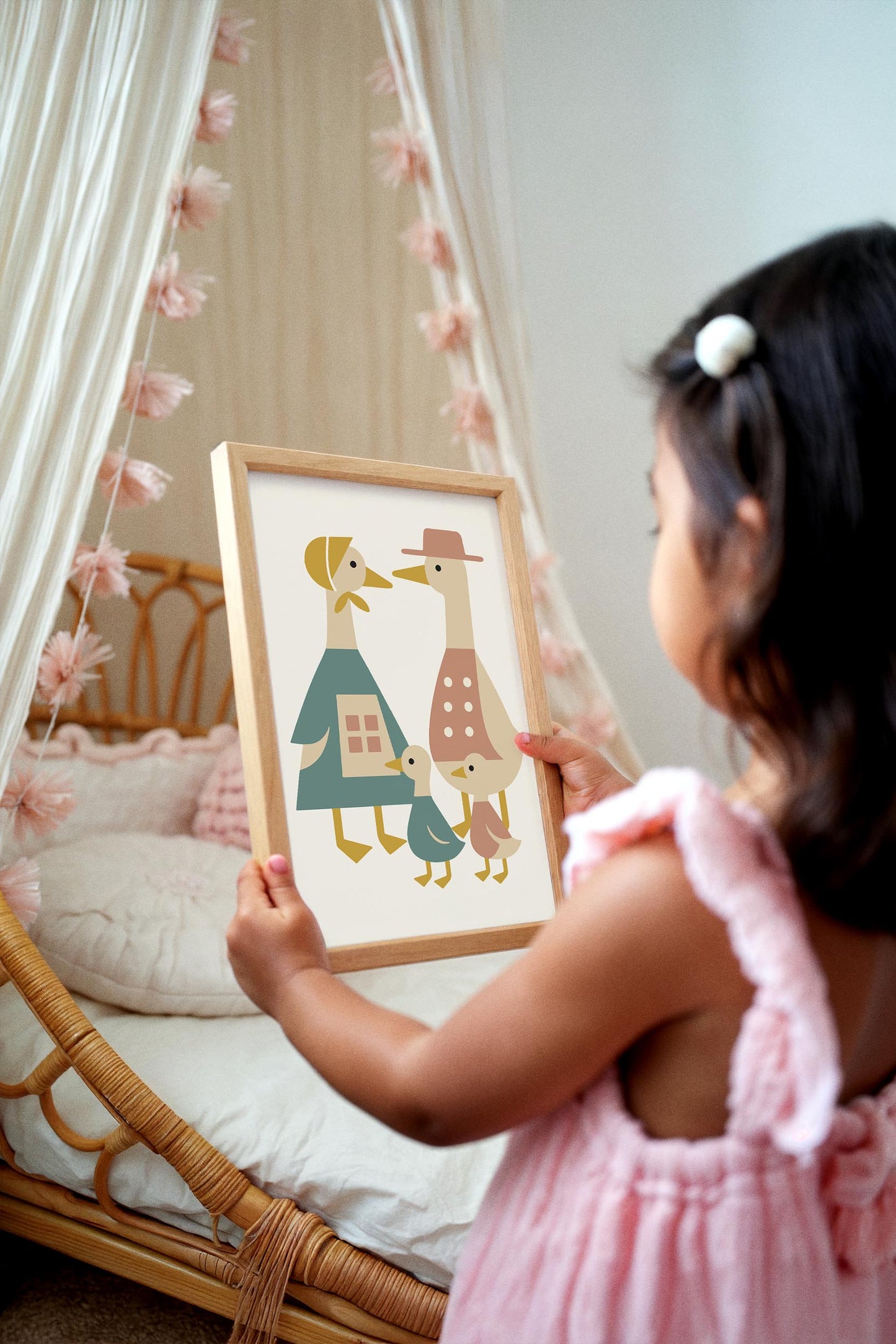 Duck Family Poster - Country Farmhouse Wall Art