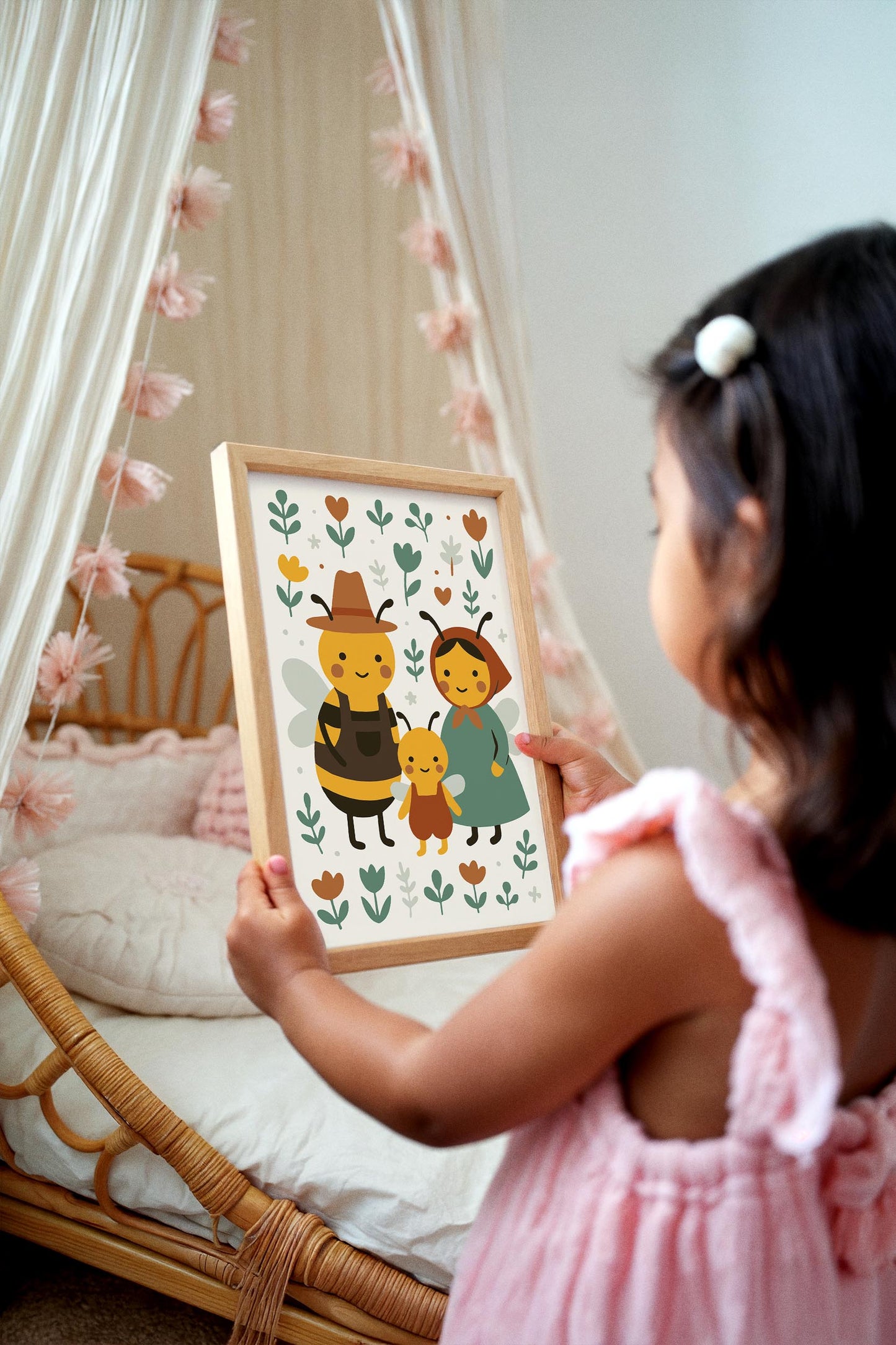 Bee Family Poster - Scandinavian Wall Art