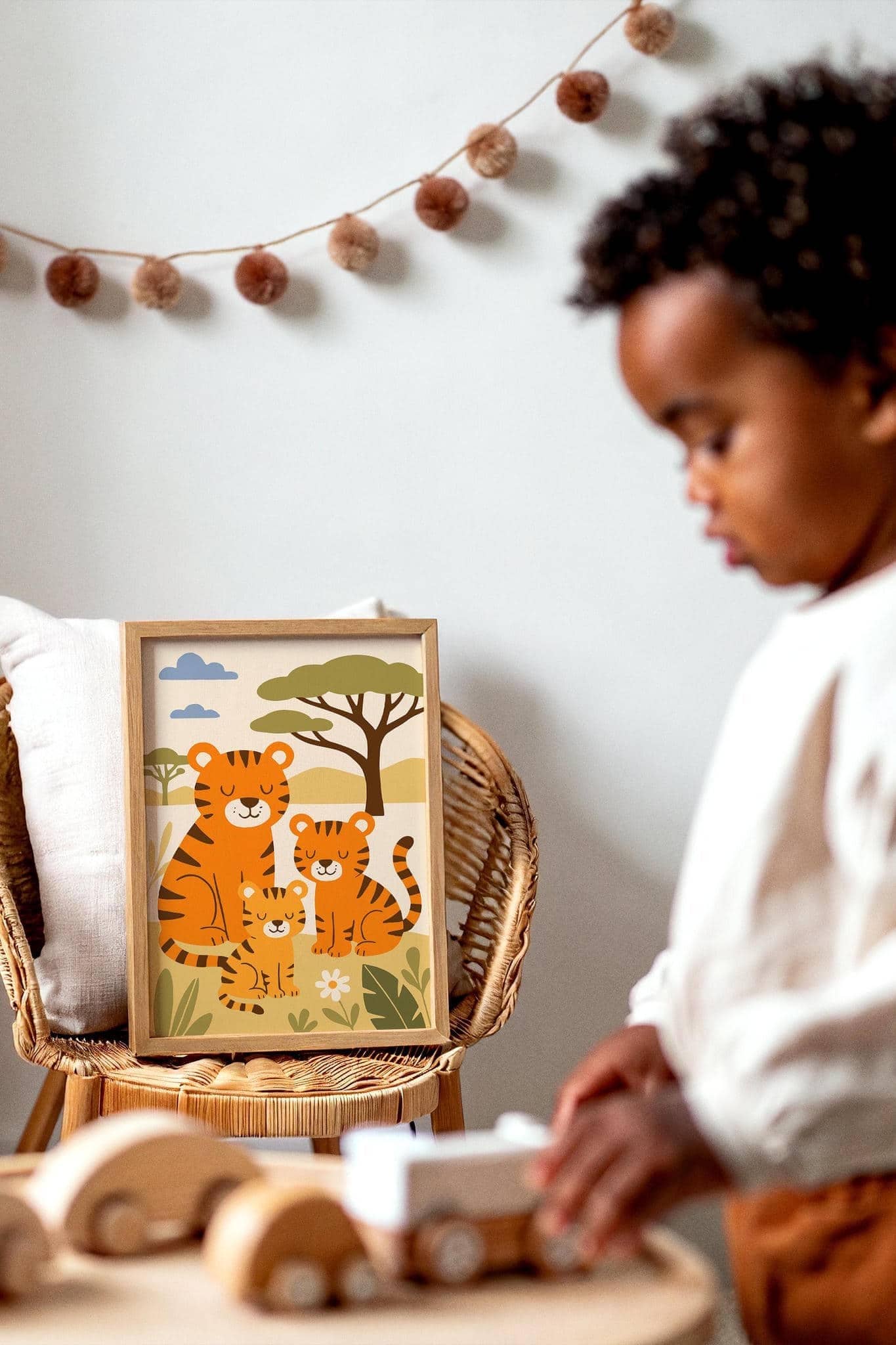 Tiger Family Safari Poster – Jungle Animal Nursery Wall Art