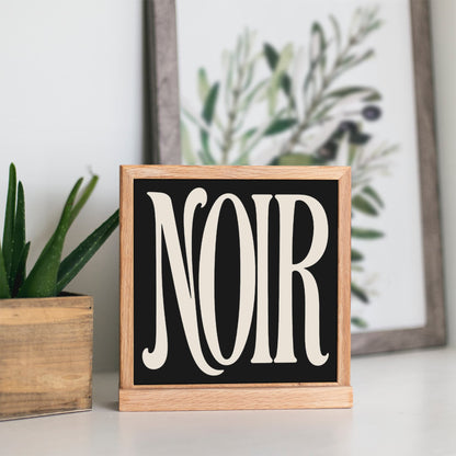 Noir Typography Square Art Print