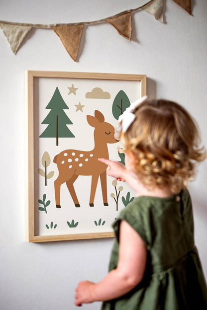 Scandinavian Cute Deer Print