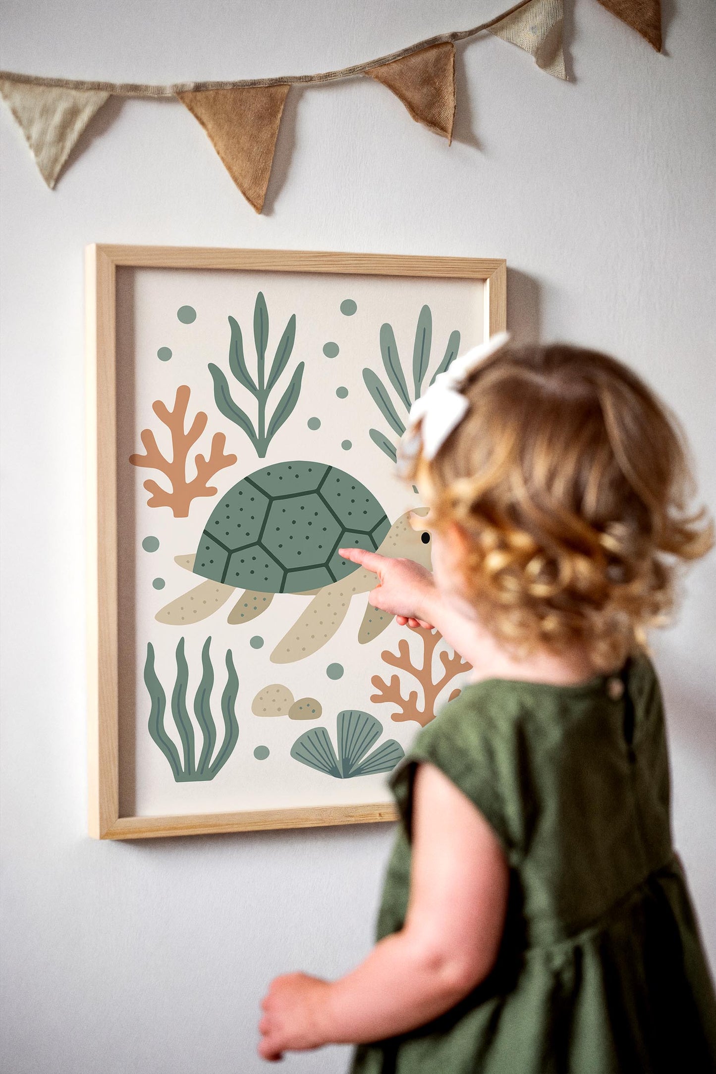 Swimming Turtle Poster – Ocean Kids Wall Art
