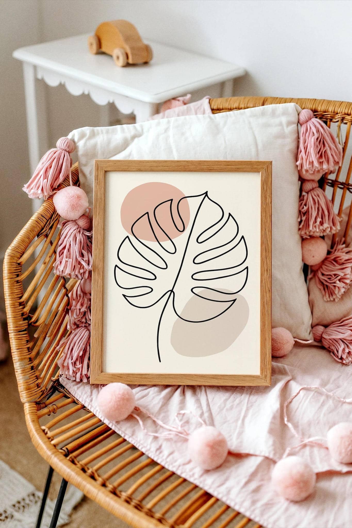 Monstera Leaf Line Art Poster – Minimalist Wall Art