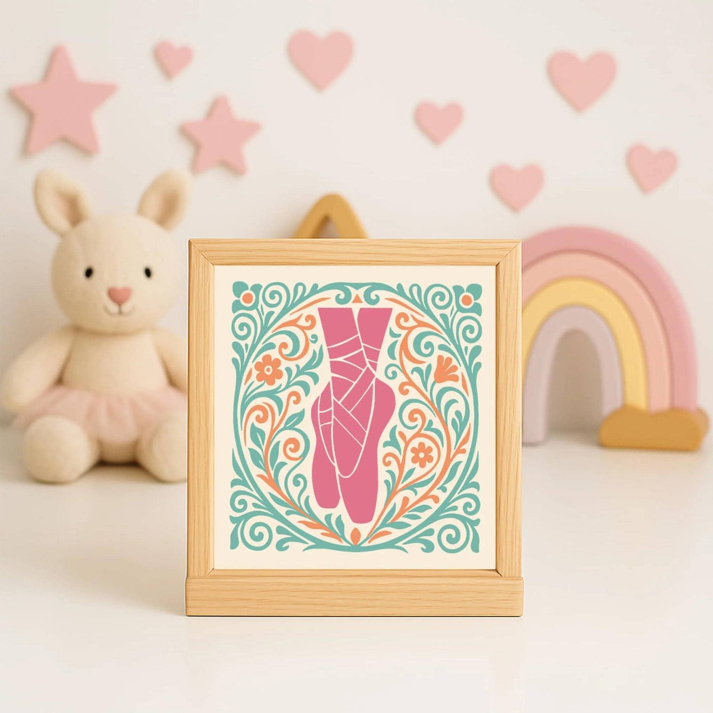 Ballet Shoes Art Print – Girly Colors, Kids Room Wall Decor