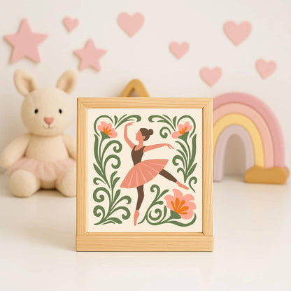 Boho Ballerina Art Print – Kids Room Wall Decor