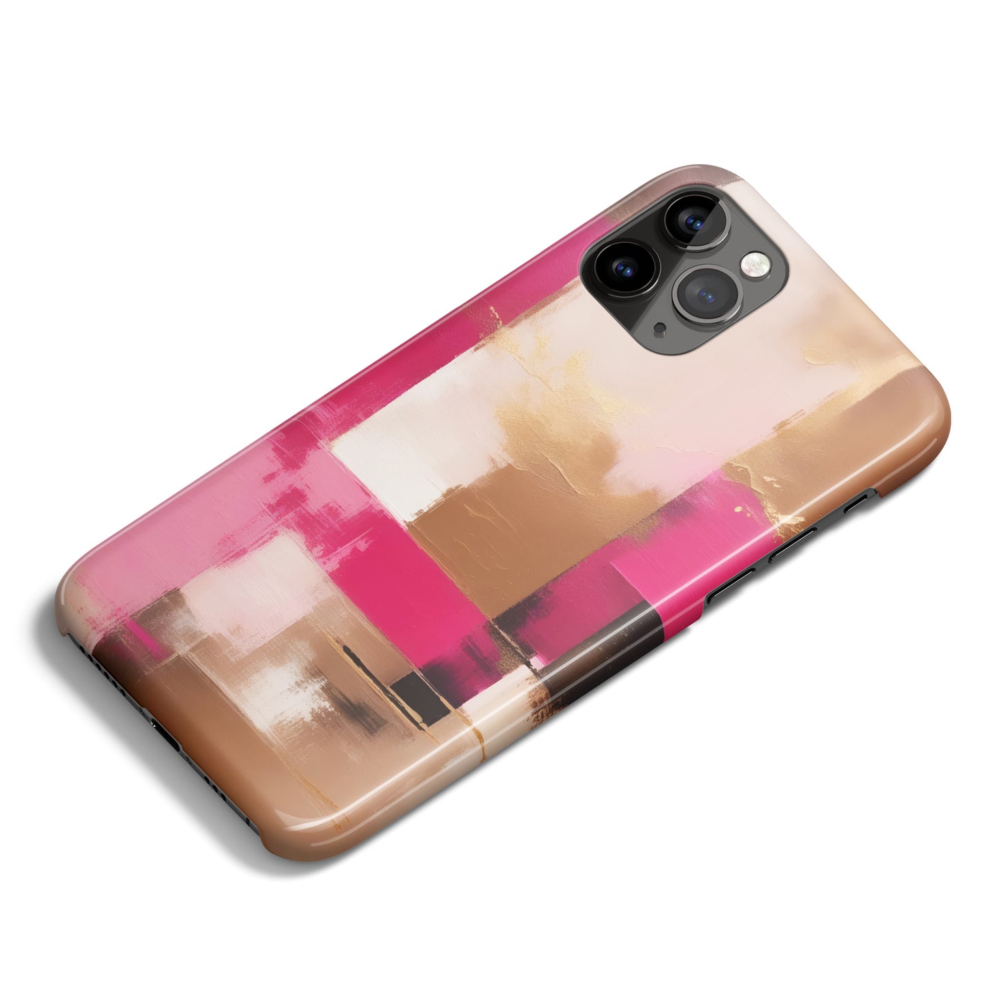 Beige and Pink Painting iPhone Case