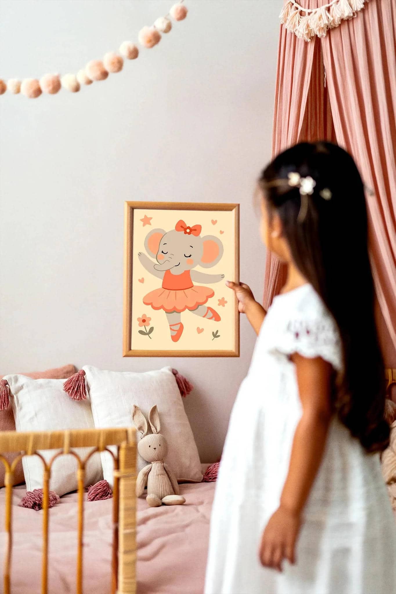 Cute Elephant Ballerina – Nursery Wall Art