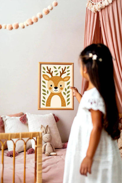 Woodland Nursery Decor – Cute Deer Poster
