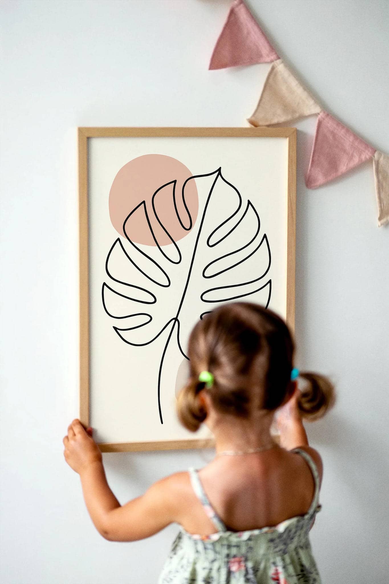 Monstera Leaf Line Art Poster – Minimalist Wall Art