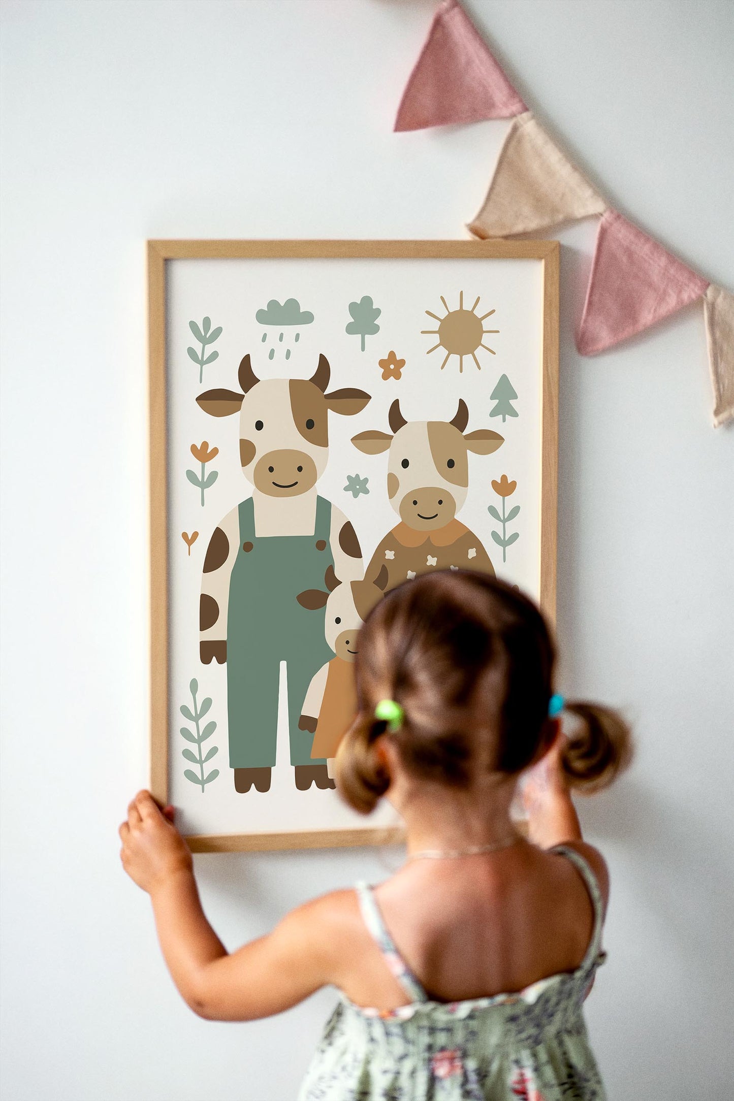 Cow Family Poster - Country Home Wall Decor