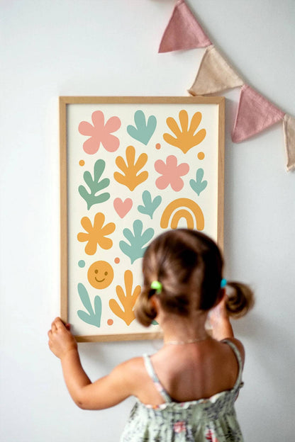 Cute Pastel Abstract Print for Baby Room