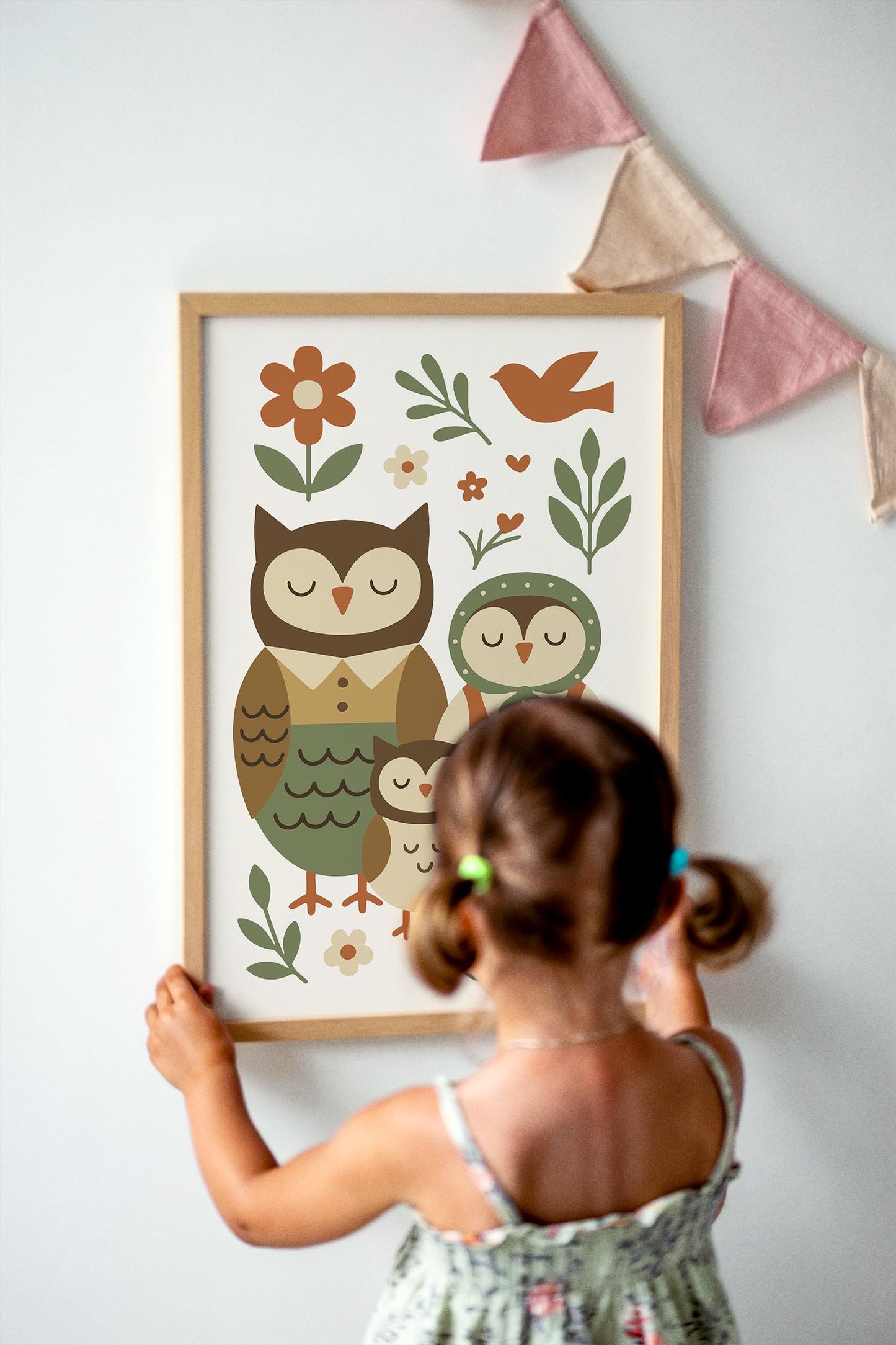 Owl Family Poster – Farmhouse Kids Wall Art
