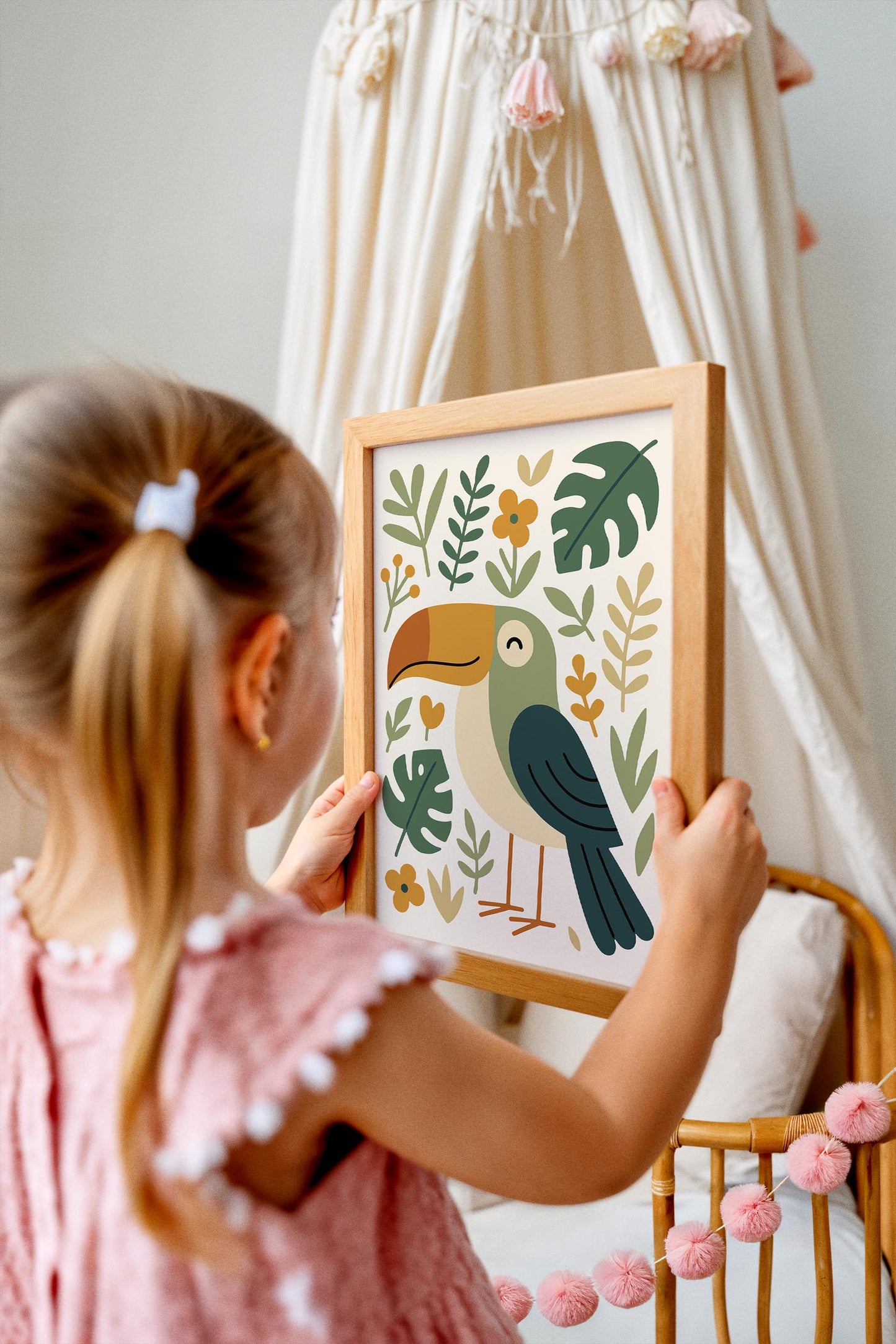 Cute Toucan Print - Jungle Kids Wall Art