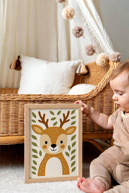 Woodland Nursery Decor – Cute Deer Poster