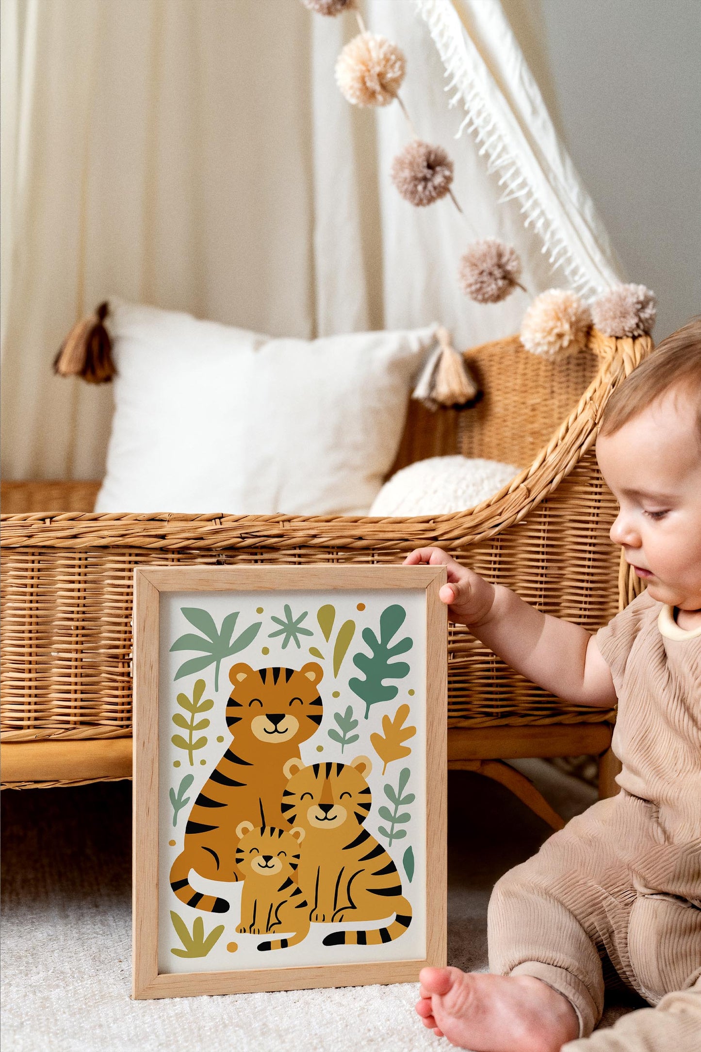 Tiger Family Poster – Jungle Kids Wall Art