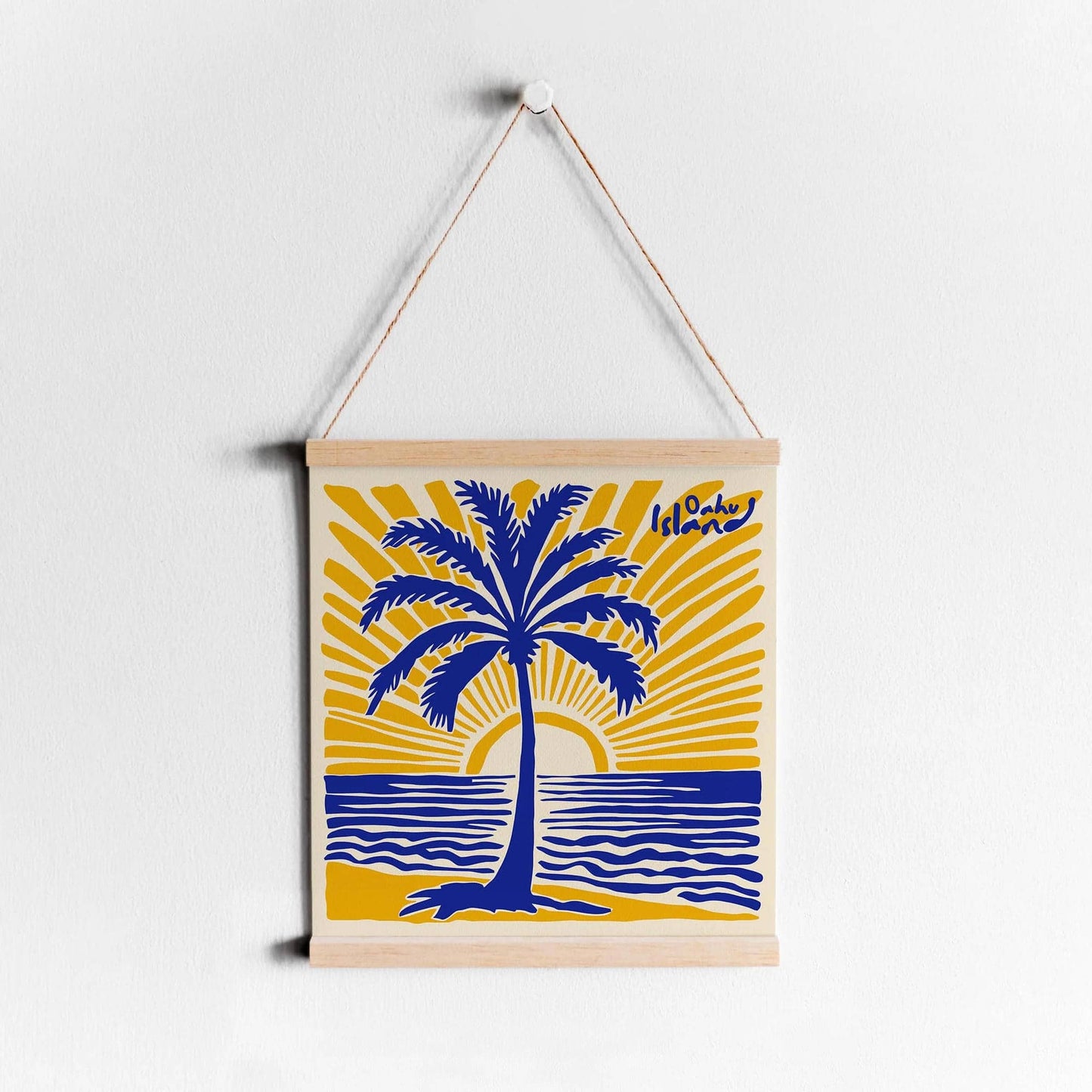 Oahu Hawaii Island Tropical Square Art Print