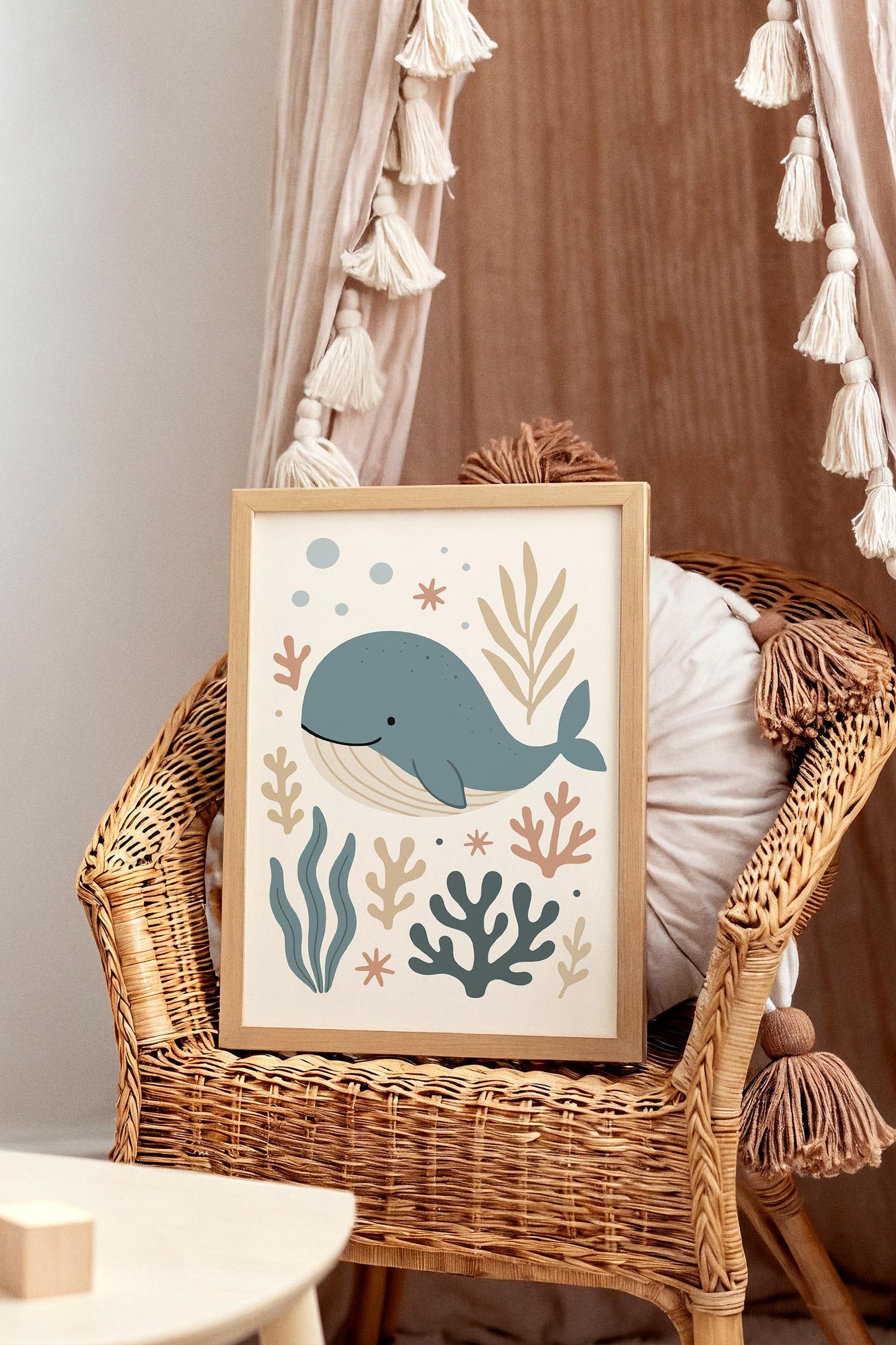 Cute Whale Poster – Ocean Nursery Wall Art