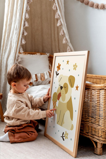 Funny Bulldog Print - Kids Wall Art