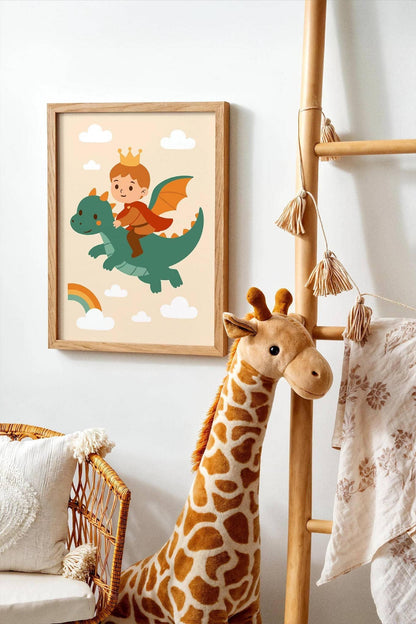 Little Prince Riding Dragon Poster