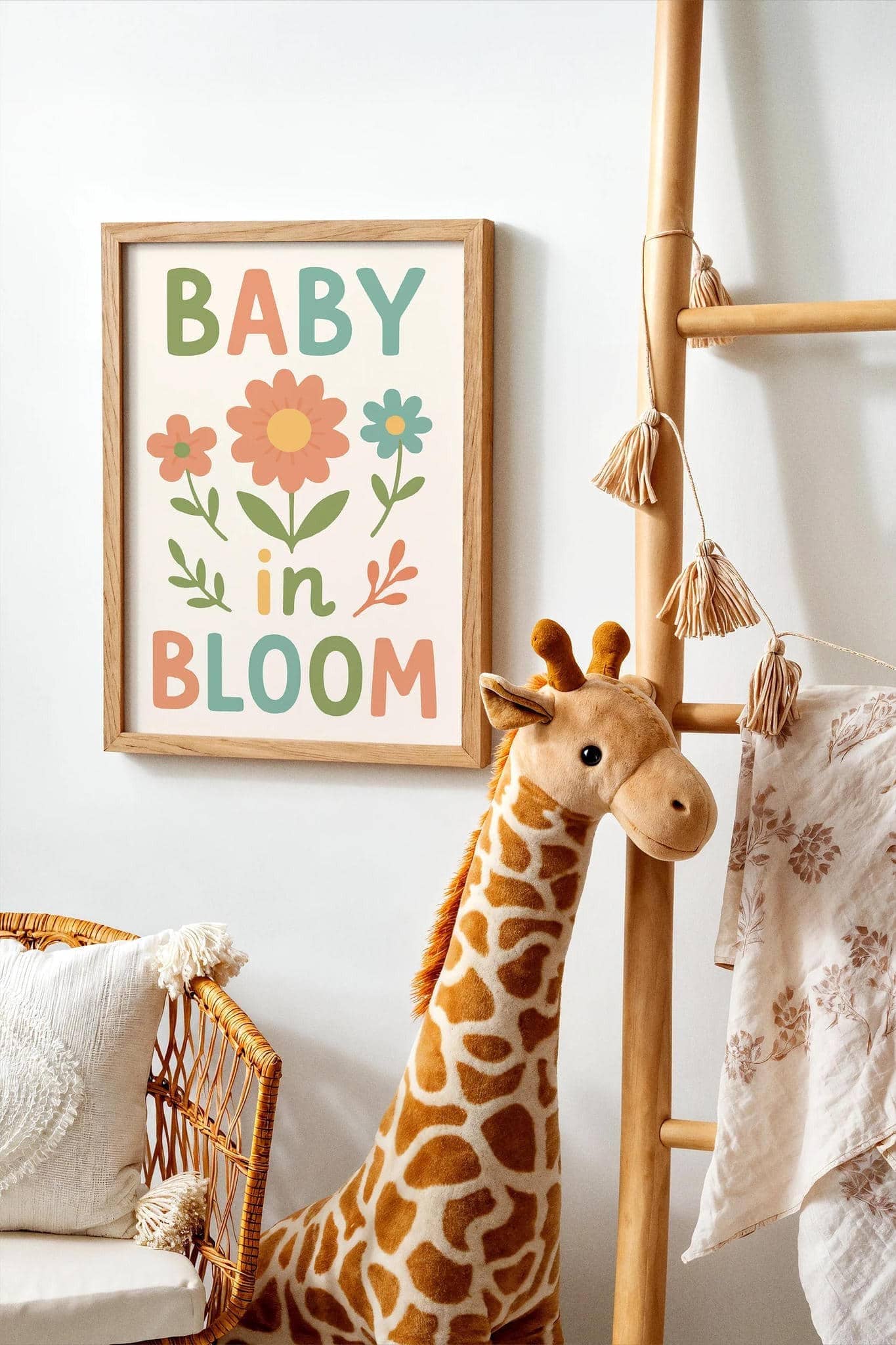 Baby in Bloom Poster - Typography Cute Art Print