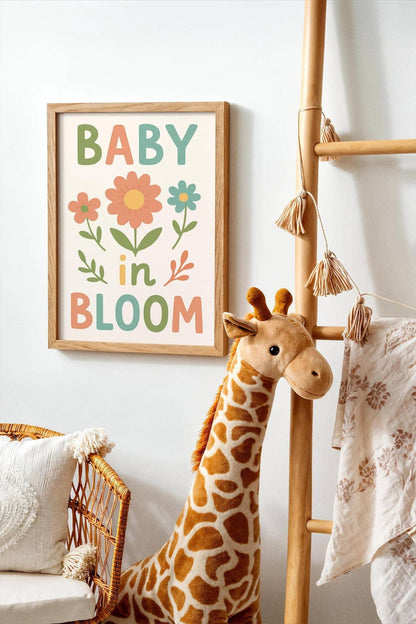 Baby in Bloom Poster - Typography Cute Art Print