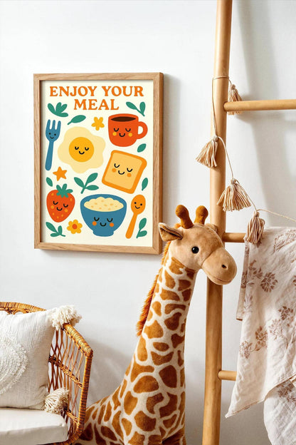Enjoy Your Meal Poster - Retro Kitchen Wall Art
