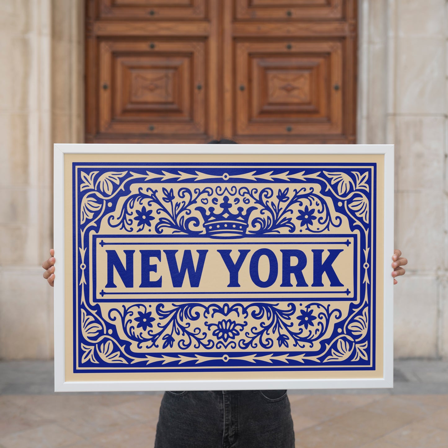 Rococo New York City Typography Horizontal Art Print