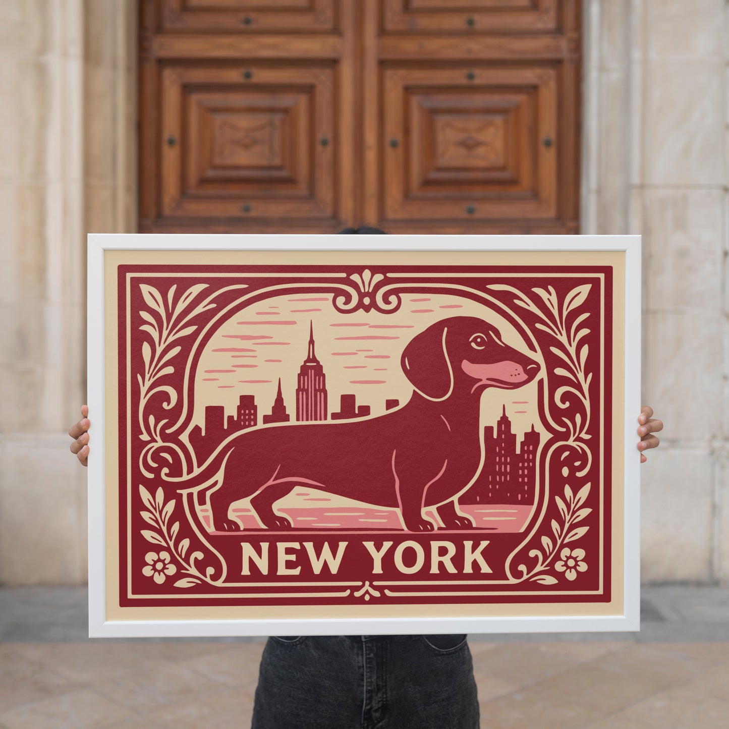New York City Dachshund Dog Poster