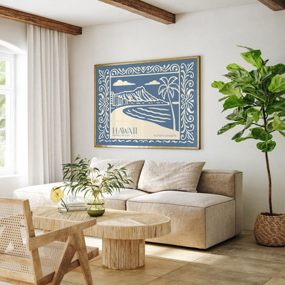 Waikiki Beach Hawaii Horizontal Print