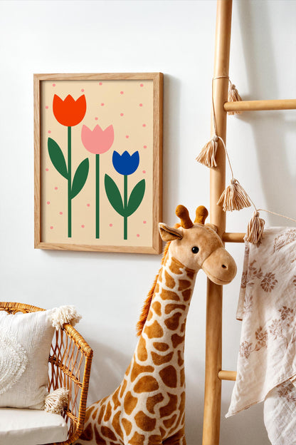 Minimalist Tulips Print - Floral Wall Art