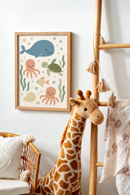 Nautical Animals Poster – Coastal Wall Art