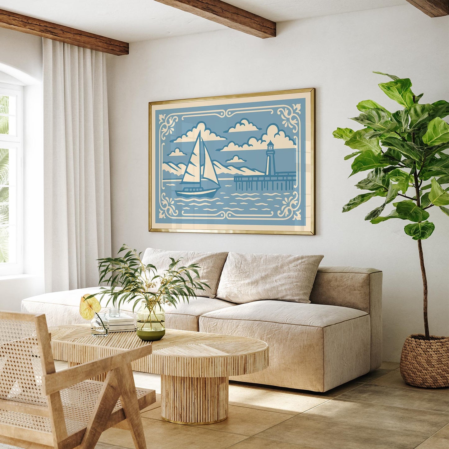 Coastal Blue Landscape Horizontal Print
