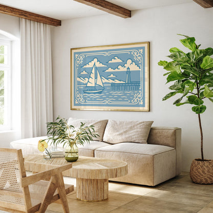 Coastal Blue Landscape Horizontal Print