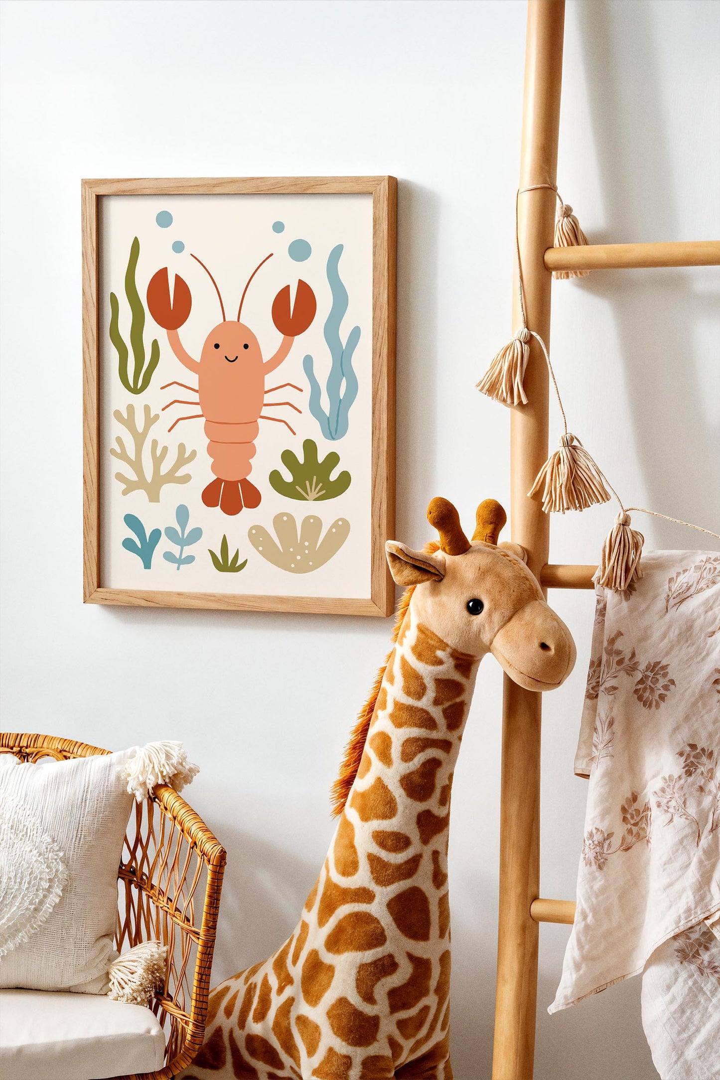 Cute Lobster Poster – Nautical Kids Wall Art