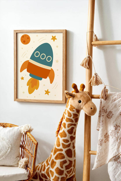 Rocket Ship Wall Art – Boys Room Space Decor