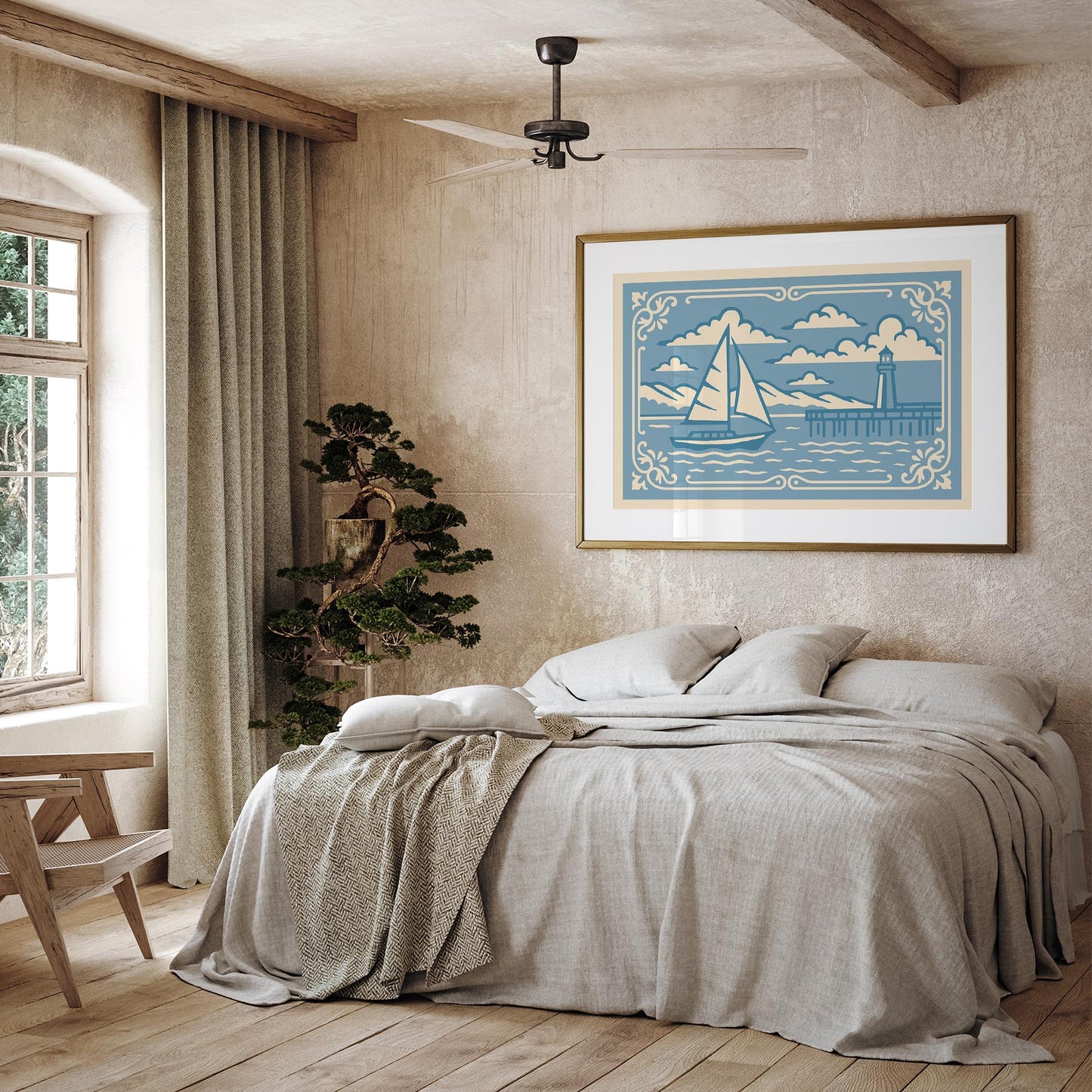 Coastal Blue Landscape Horizontal Print