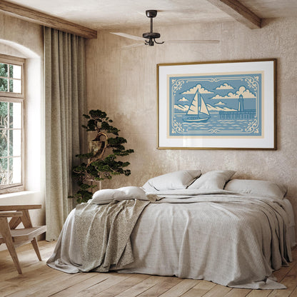 Coastal Blue Landscape Horizontal Print