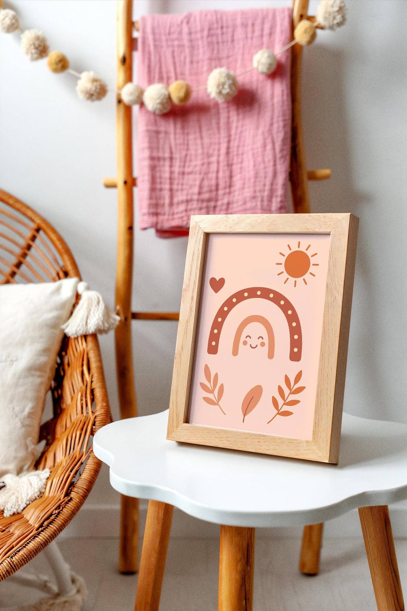 Minimalist Boho Rainbow - Warm Tones Print