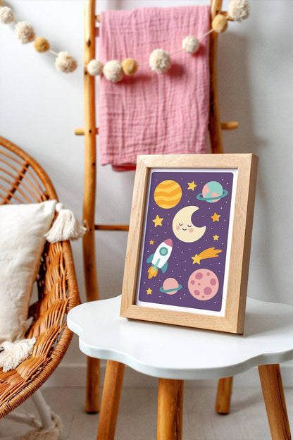 Purple Cosmos Print – Kids Room Decor