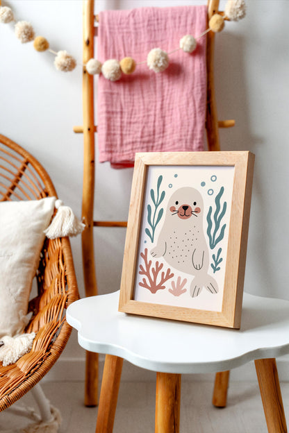 Cute Seal Poster – Kids Room Wall Art