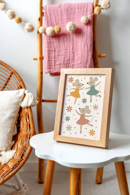 Little Mice Ballet Print - Cute Kids Wall Art